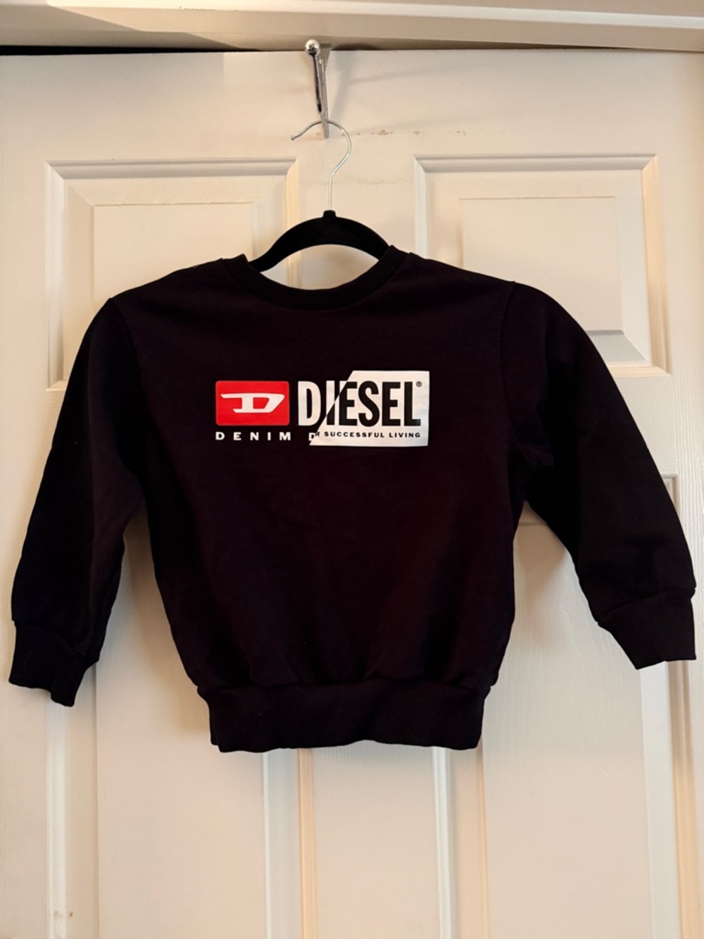 Diesel Black Sweatshirt with Red and White Logo